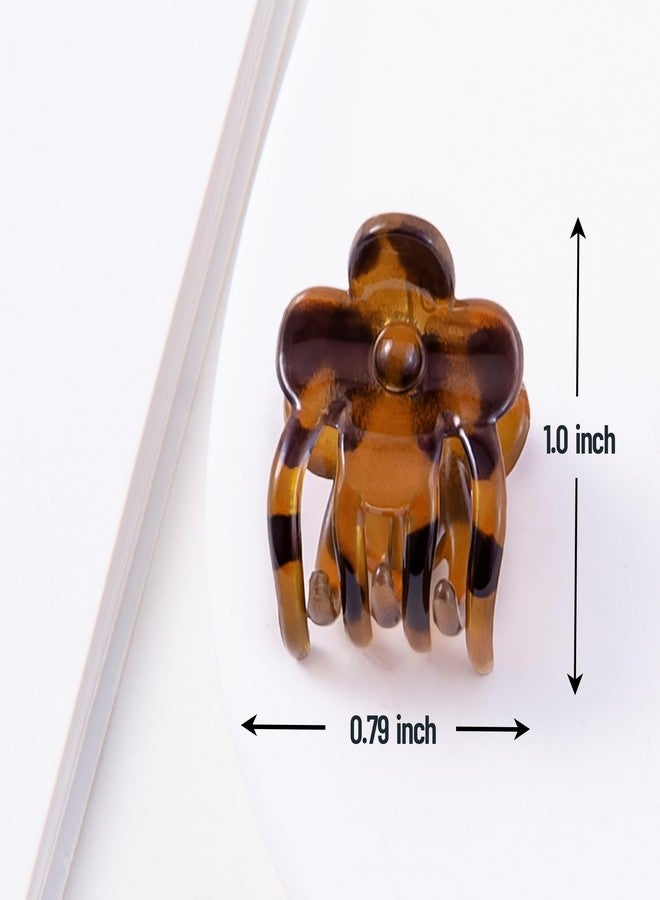 Cptots 30 Pcs Mini Flower Claw Clips for Women Cute Small Jaw Clips for Thin Fine Hair Strong Grip Tiny Hair Accessories,Tortoiseshell - Image 2